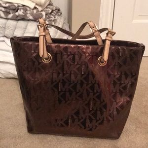 Authentic Michael Kors Brown patent bag